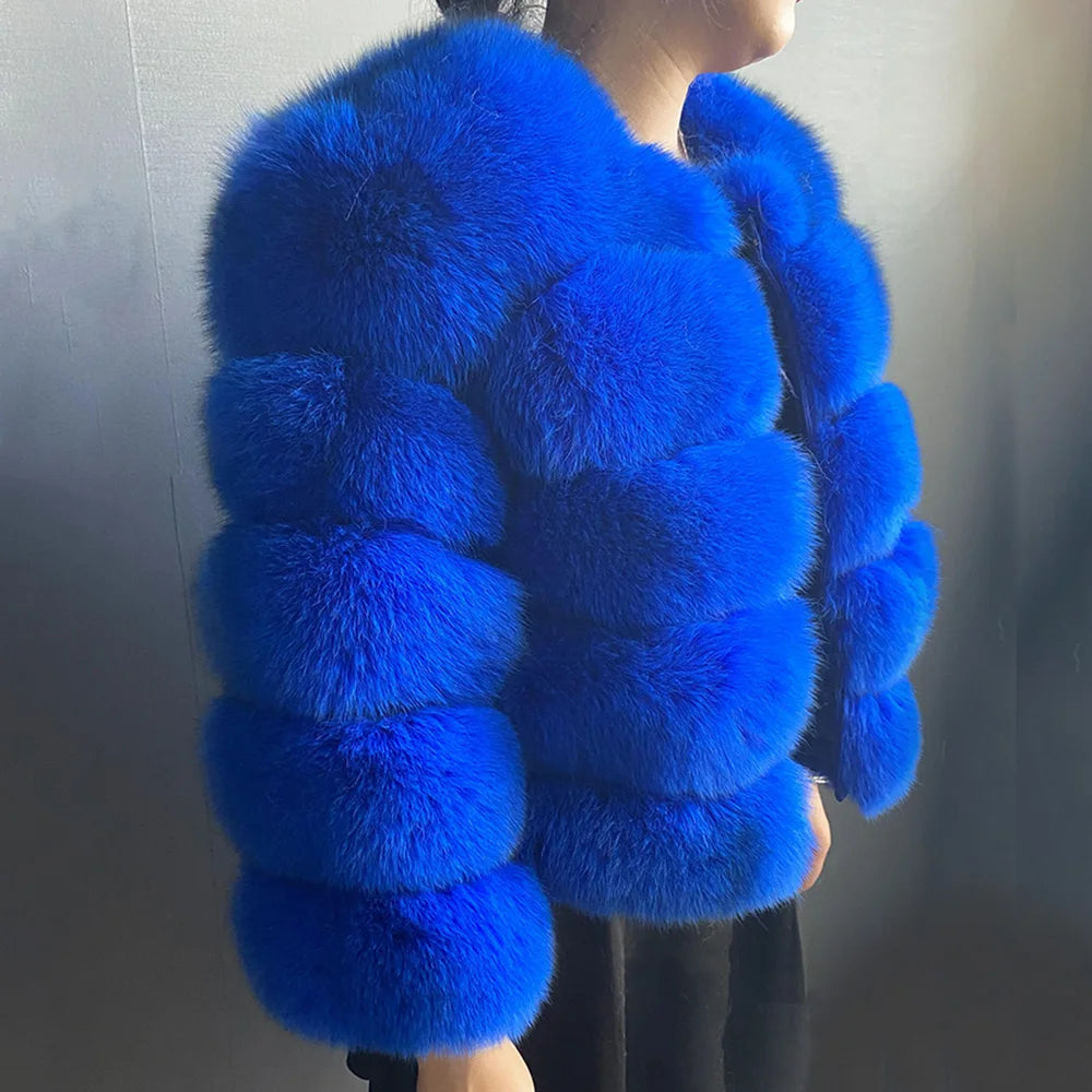 Beautiful FOXY, SUPER WARM & COZY Fur Coat.  The fur is real fox fur