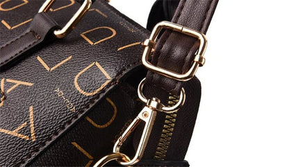 Fashion English Letter Handbag Women PU Leather Tassel Top-handle Bag Luxury Shoulder Bag Large Capacity Lady Tote Design Purse