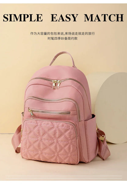 Hot Sale Fashionable Women's Backpack 2024 New Light Luxury Design Solid Color Versatile Basic Style Backpack Bolso Mujer