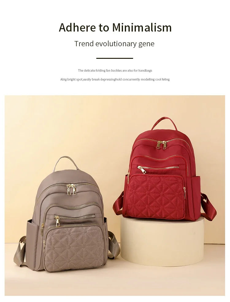 Hot Sale Fashionable Women's Backpack 2024 New Light Luxury Design Solid Color Versatile Basic Style Backpack Bolso Mujer