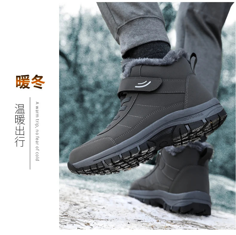 Winter Women Snow Boots Warm Plus Velvet Men Cotton Shoes Windproof Women's Boots Comfortable Casual Shoes Non-slip Hiking Boots