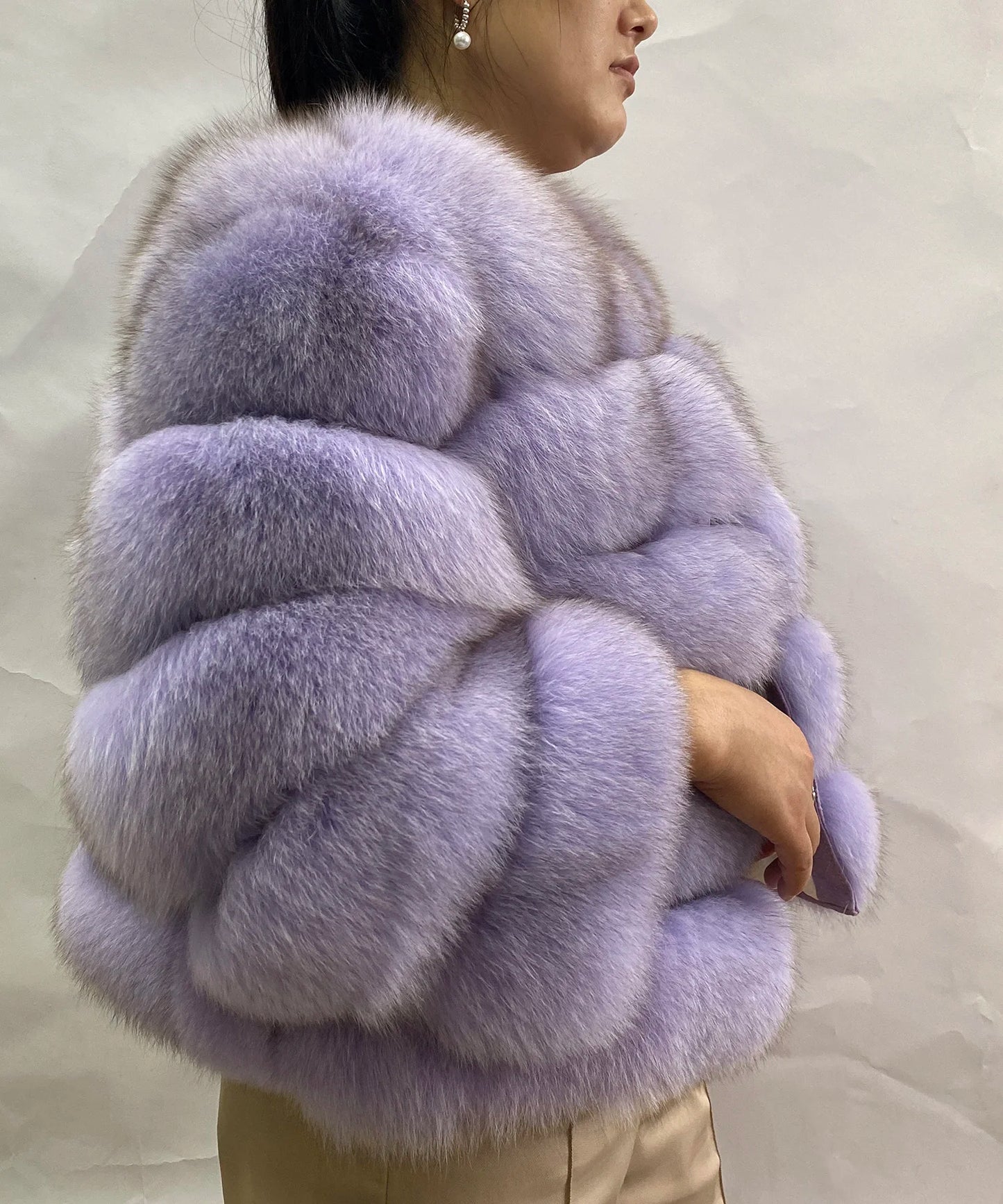 Beautiful FOXY, SUPER WARM & COZY Fur Coat.  The fur is real fox fur