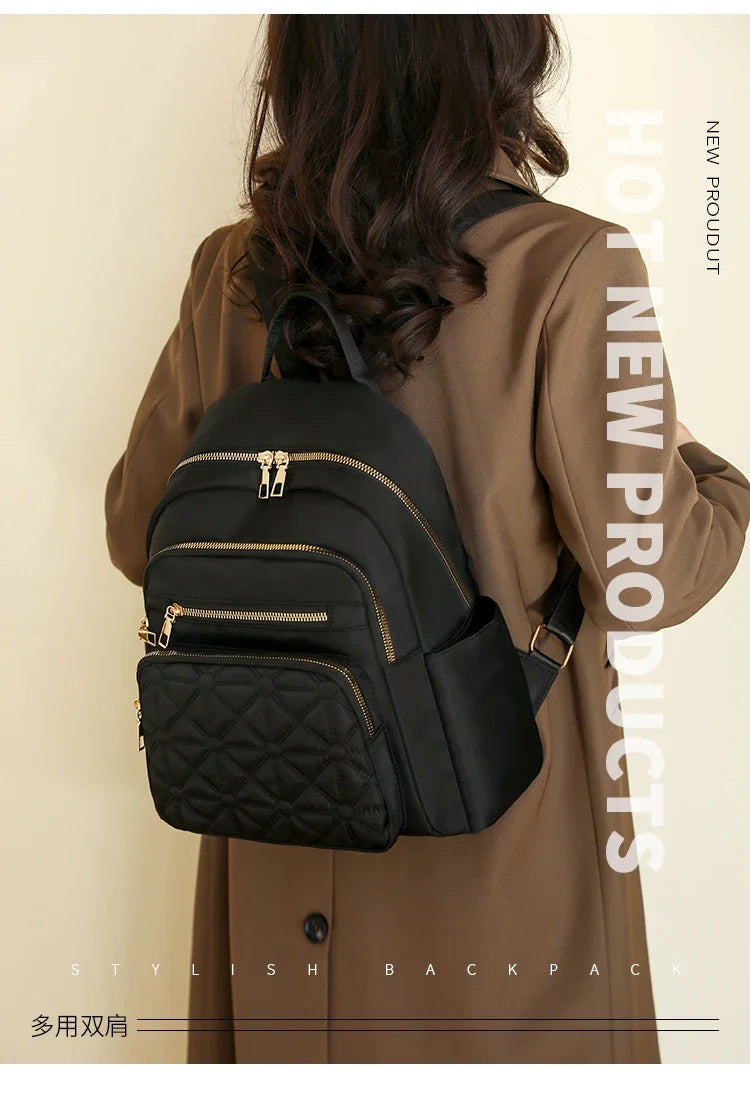 Hot Sale Fashionable Women's Backpack 2024 New Light Luxury Design Solid Color Versatile Basic Style Backpack Bolso Mujer