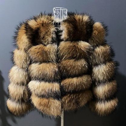 Beautiful FOXY, SUPER WARM & COZY Fur Coat.  The fur is real fox fur