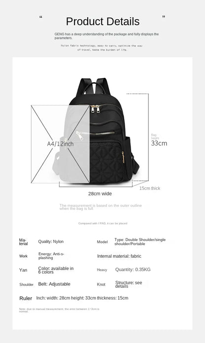 Hot Sale Fashionable Women's Backpack 2024 New Light Luxury Design Solid Color Versatile Basic Style Backpack Bolso Mujer