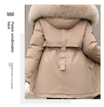 Women Parka Fashion Long Coat Wool Liner Hooded Parkas