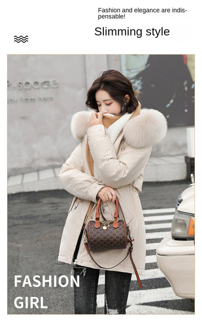 Women Parka Fashion Long Coat Wool Liner Hooded Parkas