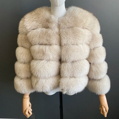 Beautiful FOXY, SUPER WARM & COZY Fur Coat.  The fur is real fox fur