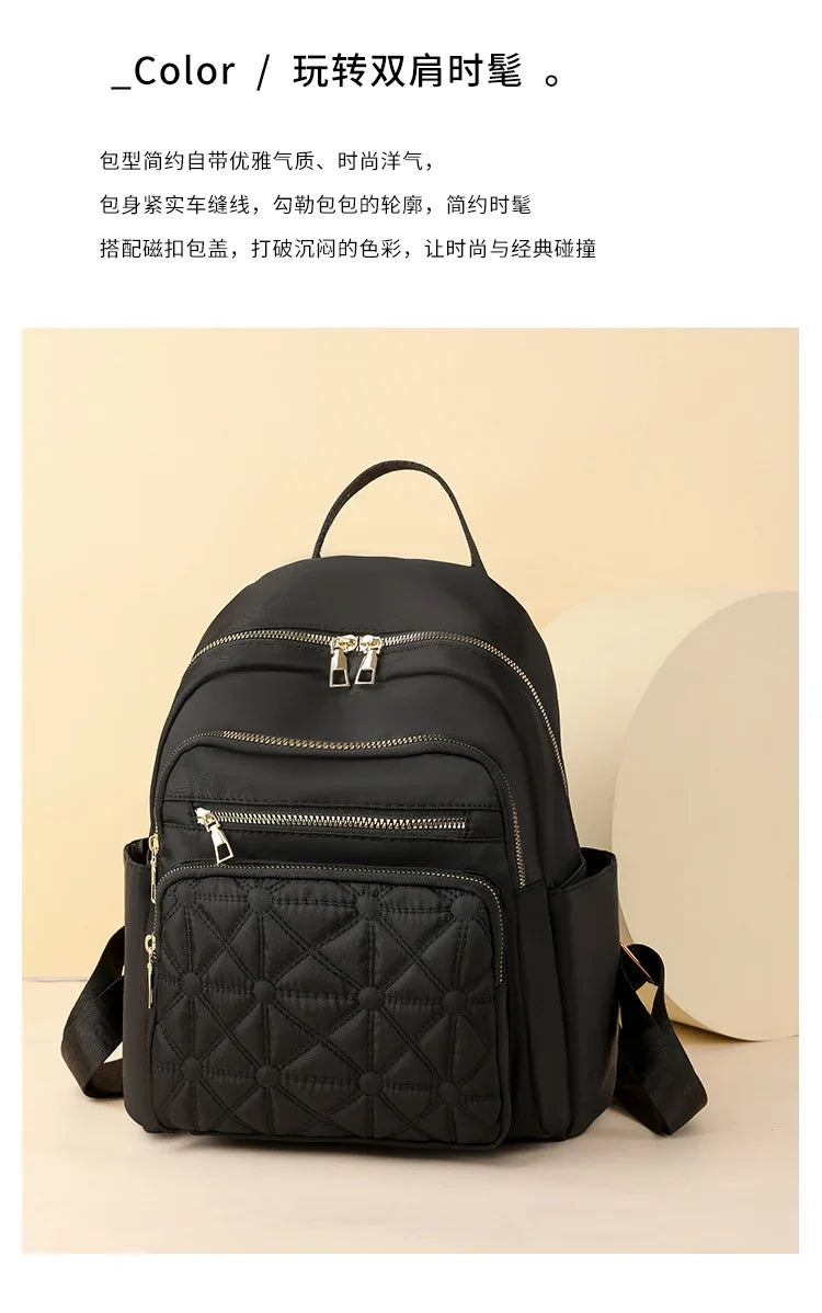 Hot Sale Fashionable Women's Backpack 2024 New Light Luxury Design Solid Color Versatile Basic Style Backpack Bolso Mujer