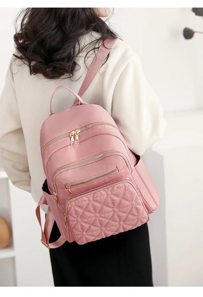 Hot Sale Fashionable Women's Backpack 2024 New Light Luxury Design Solid Color Versatile Basic Style Backpack Bolso Mujer