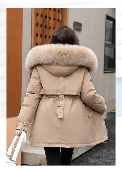 Women Parka Fashion Long Coat Wool Liner Hooded Parkas