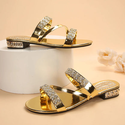 Summer New Line Flat Bottom Slippers Women's Square Head Snake Pattern Transparent Belt Slippers