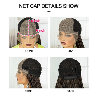 Synthetic Braided Wig Synthetic Hair Lace Front Wigs Box Braided Wigs for Black Women 36 Inches Micro Braids Wigs with Baby Hair