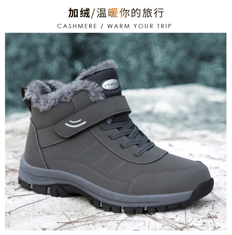 Winter Women Snow Boots Warm Plus Velvet Men Cotton Shoes Windproof Women's Boots Comfortable Casual Shoes Non-slip Hiking Boots